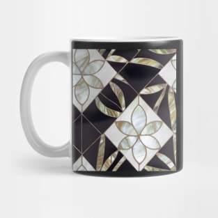 Black Onyx and Mother of Pearl Flowers - Seamless Floral Pattern Mug